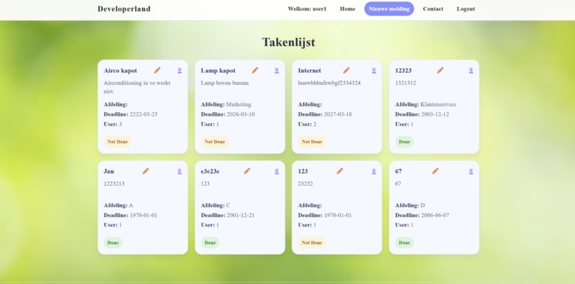 Voorbeeld van een webdevelopment project